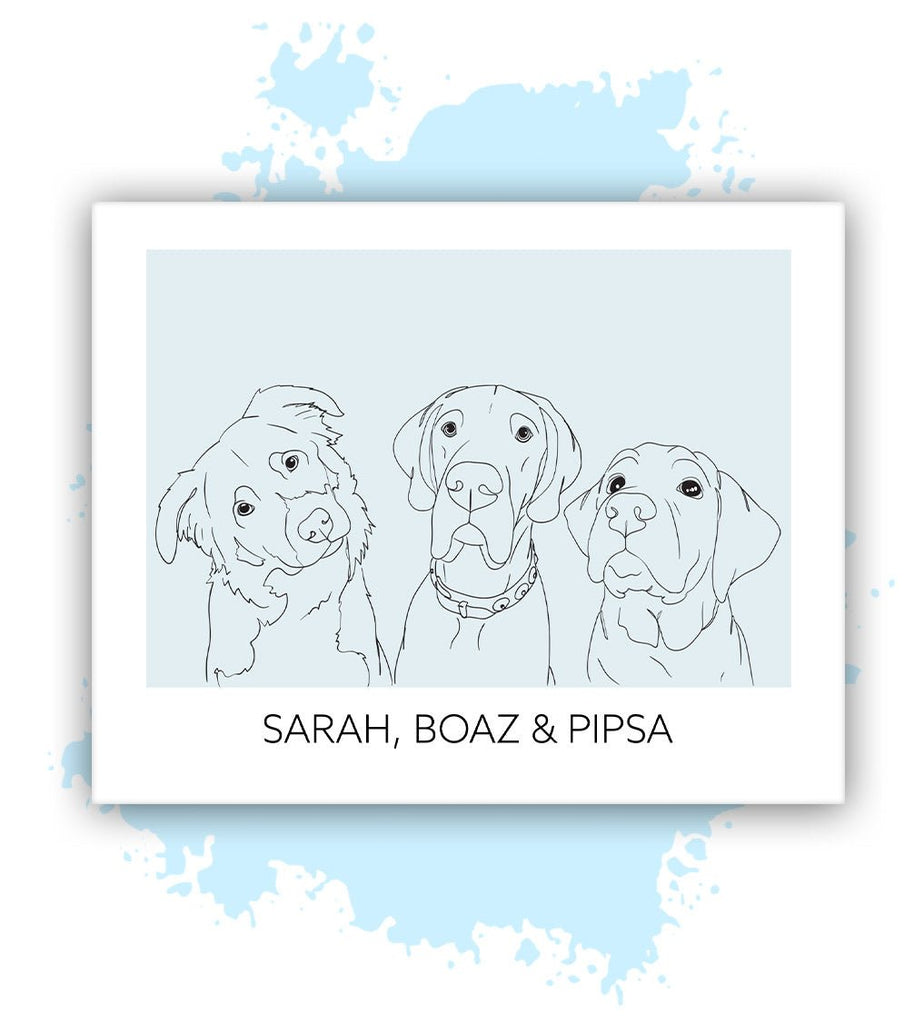 Drie-Blauw-Losse poster-30x40 CM