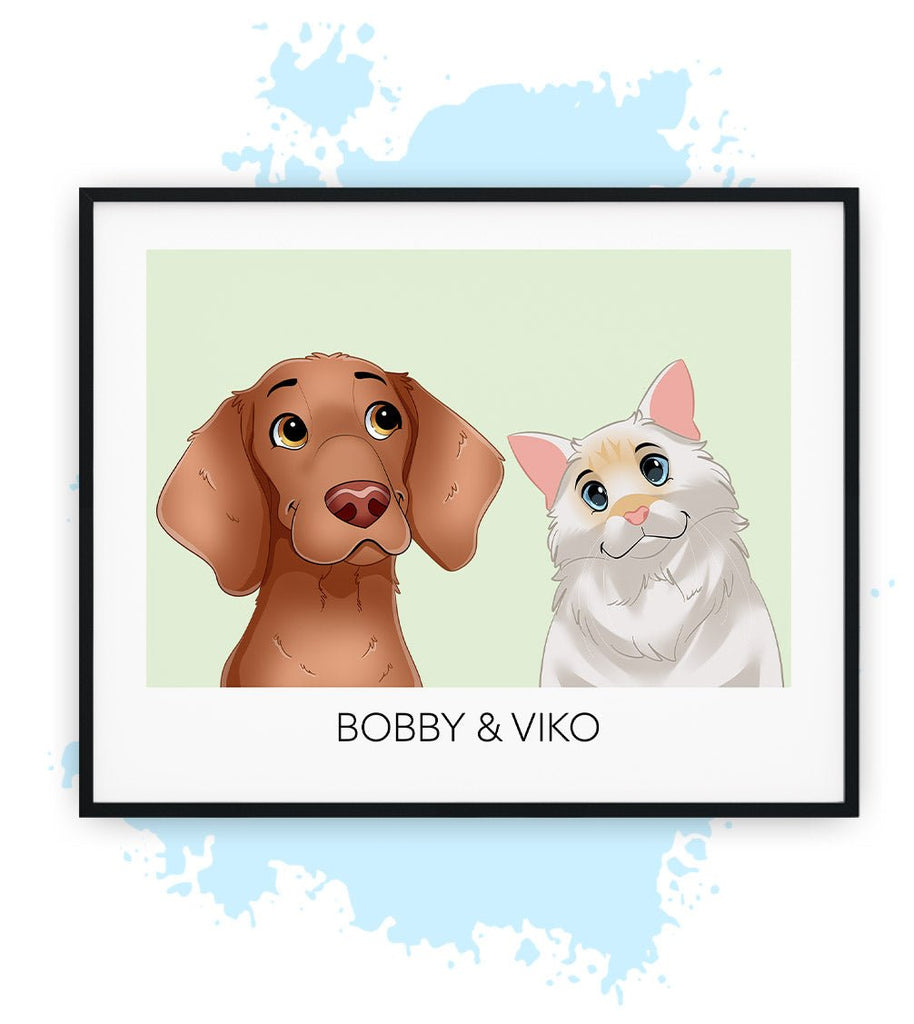 Twee-Groen-Poster met lijst-30x40 CM