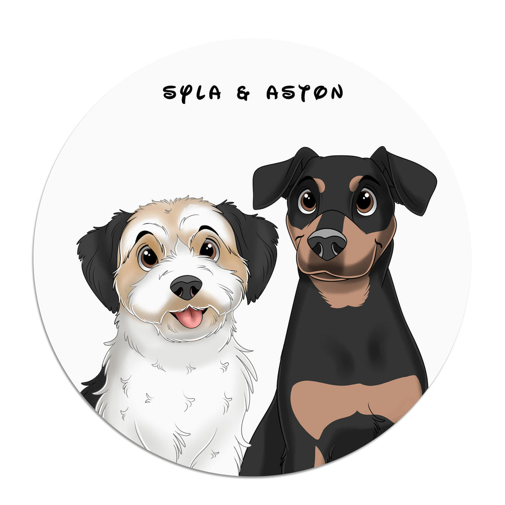 Wandkreis-Cartoon-Porträt