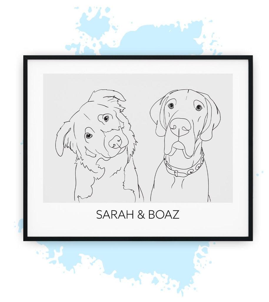  Twee-Grijs-Poster met lijst-30x40 CM