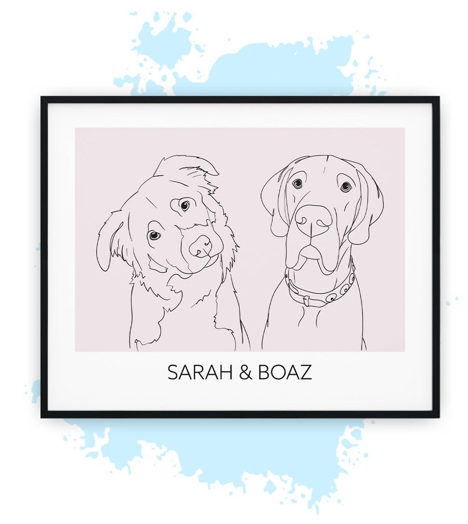 Twee-Roze-Poster met lijst-30x40 CM