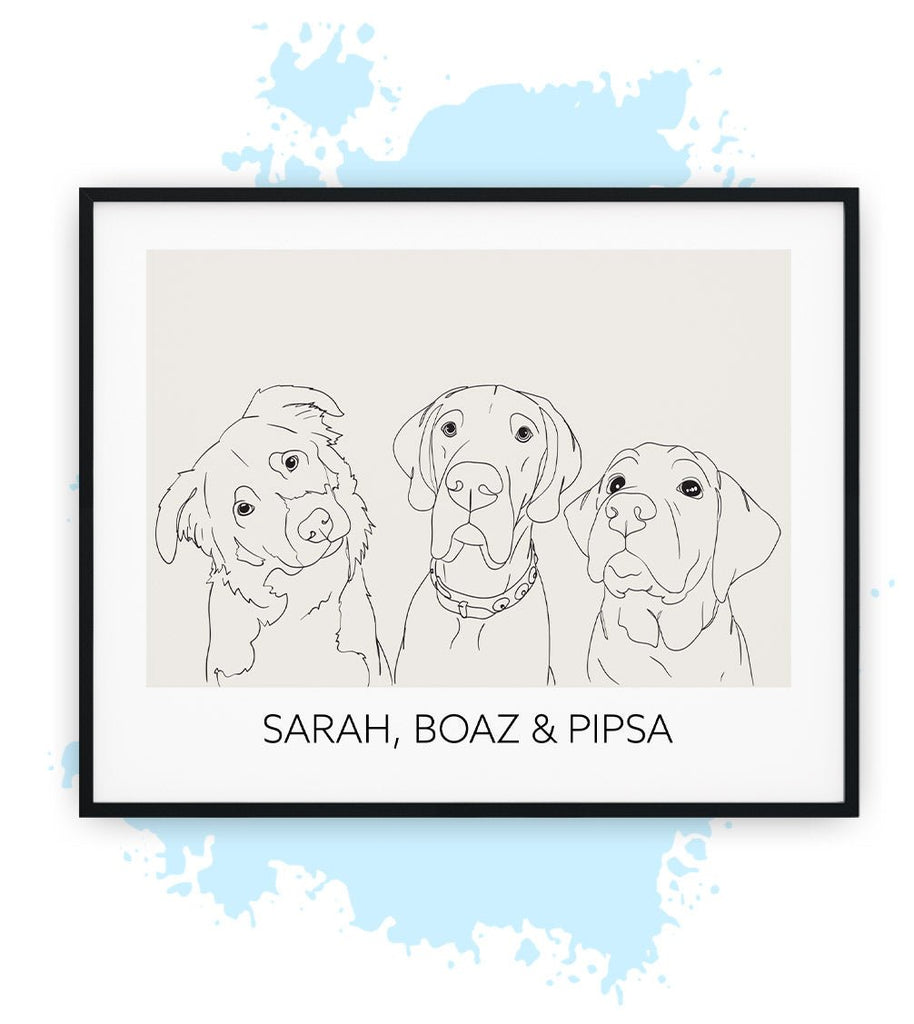 Drie-Beige-Poster met lijst-30x40 CM