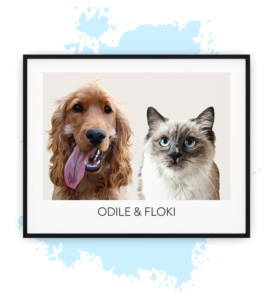 Twee-Beige-Poster met lijst-30x40 CM