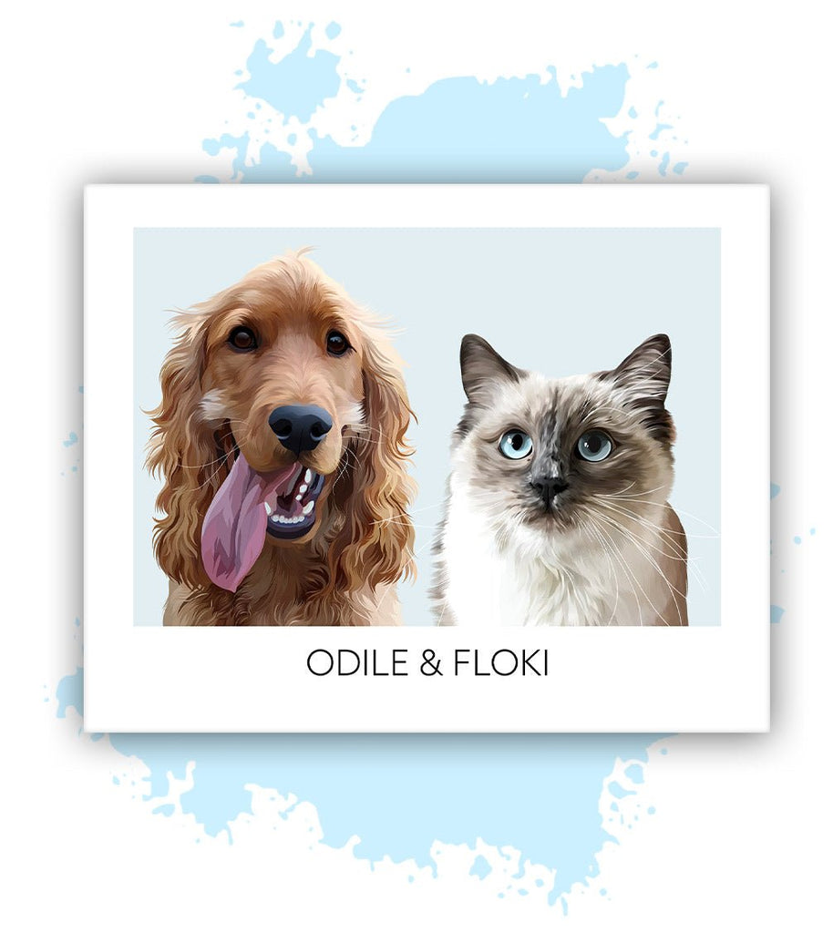 Twee-Blauw-Losse poster-30x40 CM