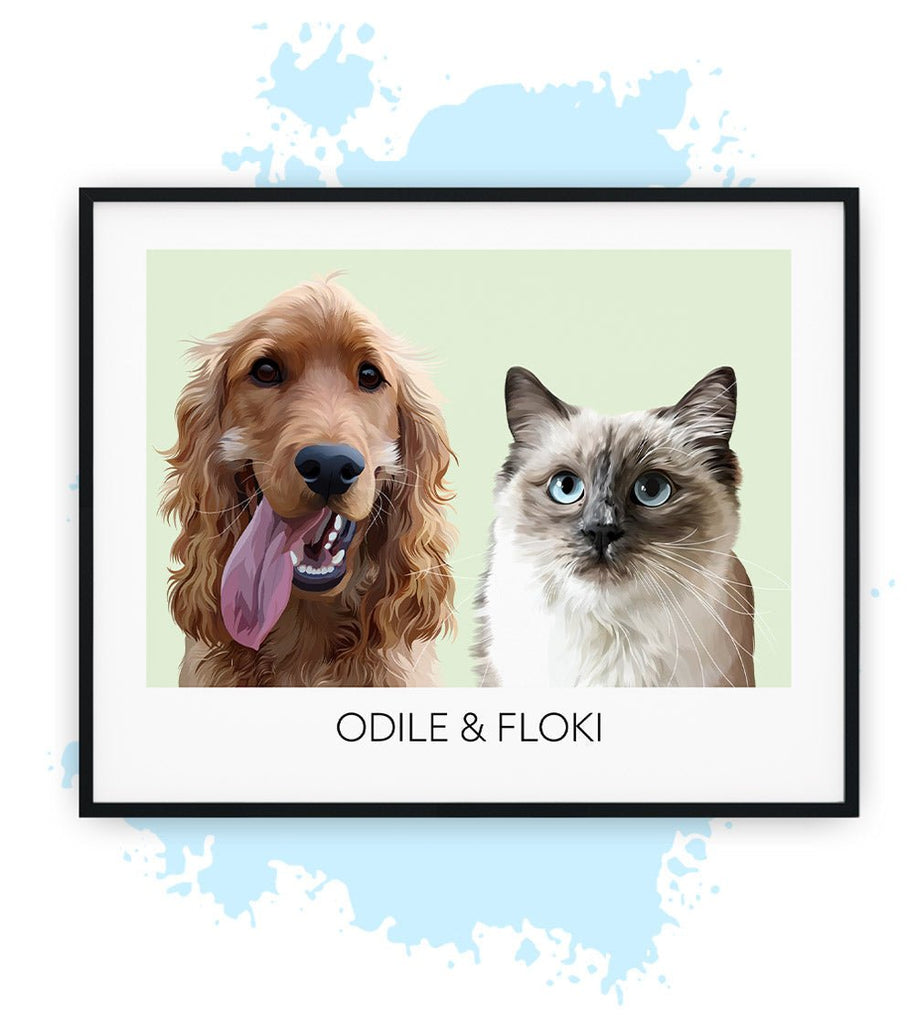 Twee-Groen-Poster met lijst-30x40 CM