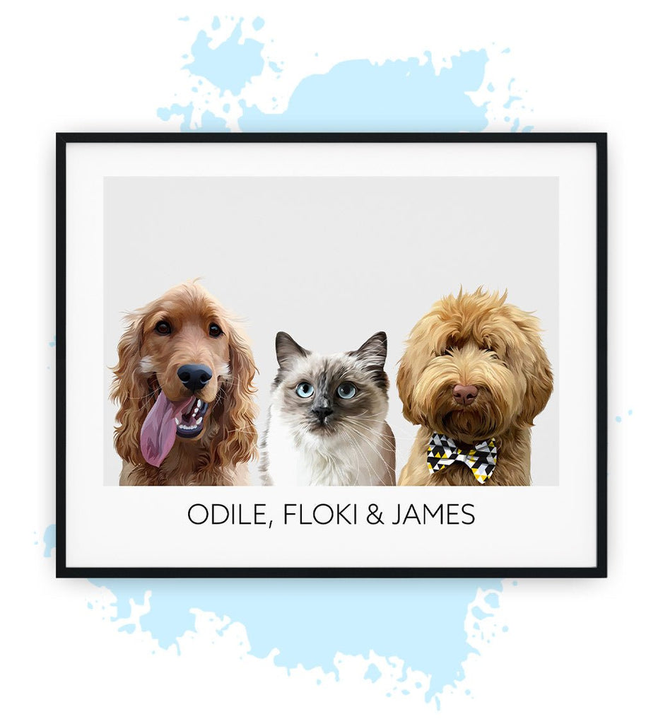 Drie-Grijs-Poster met lijst-30x40 CM